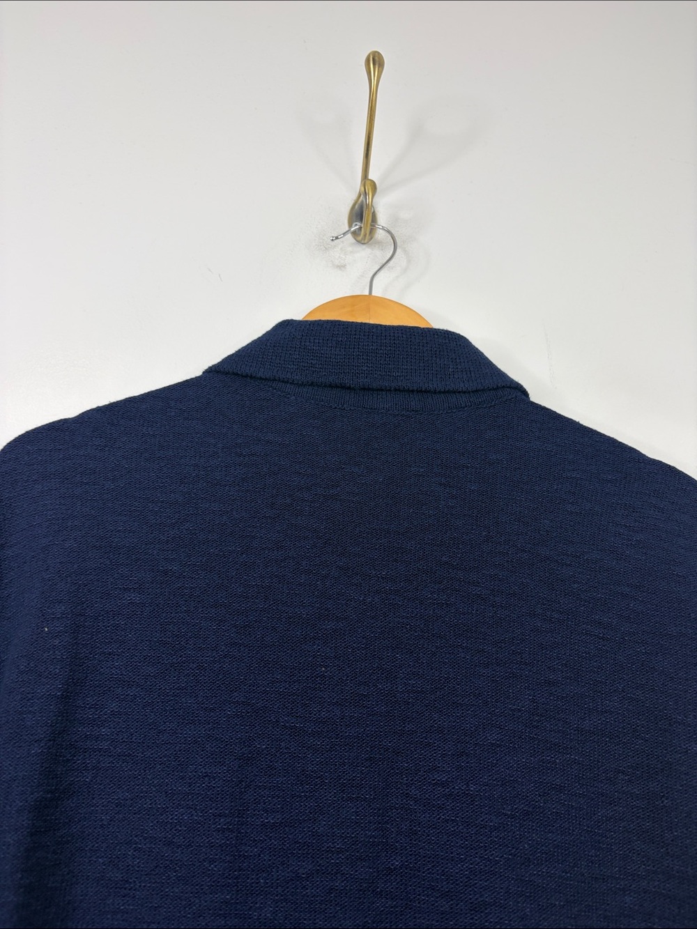 Maurizio Baldassari Sweater Mens 52 US Large Navy Blue Cotton Knit Cardigan Polo - Picture 4 of 14